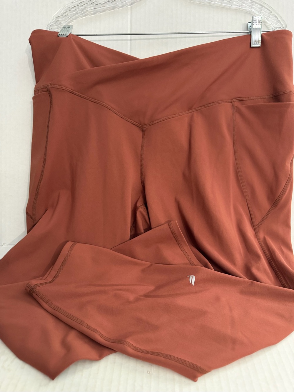 Fabletics Pure Luxe High-Waist Crossover Rusty Terracotta Leggings